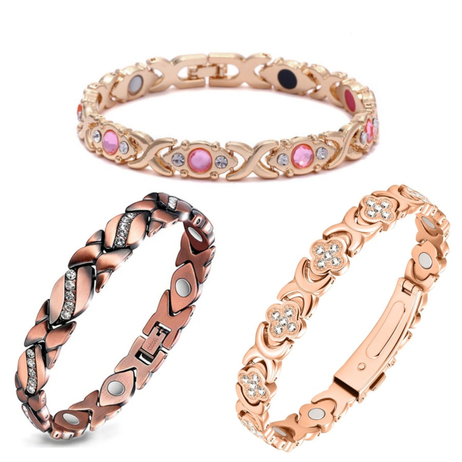 Diystar® Copper Bracelets for Women. Pure Copper Magnetic Bracelet with 3800 Gauss Effective Magnets