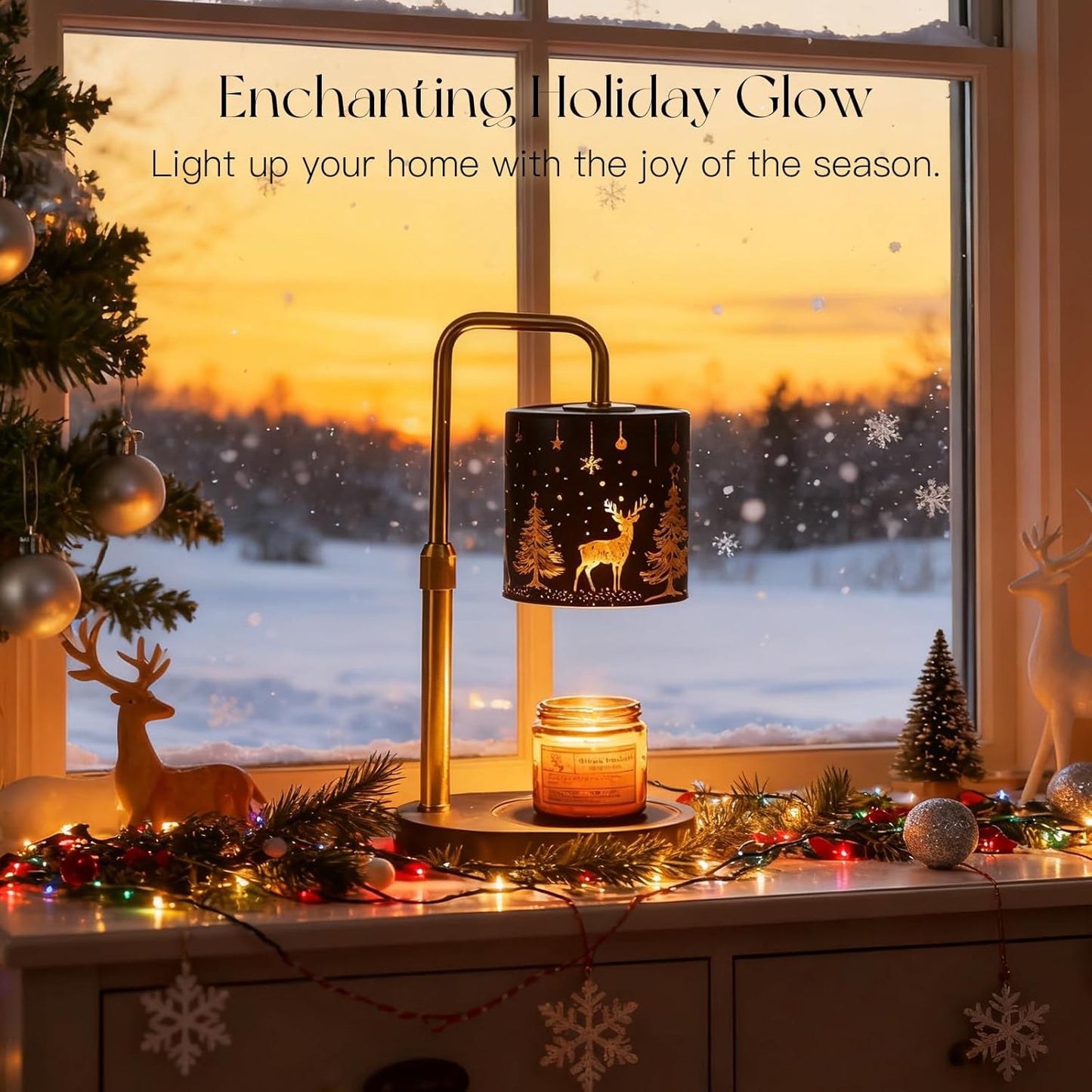 Christmas Candle Warmer Lamp with Time