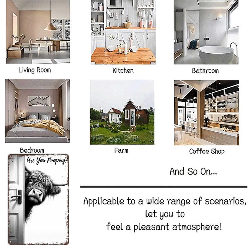 ๐ The Cheeky Visitor: Vintage Highland Cow Sign