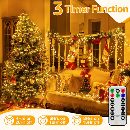 Christmas Tree Lights 8 Modes Timer Remote