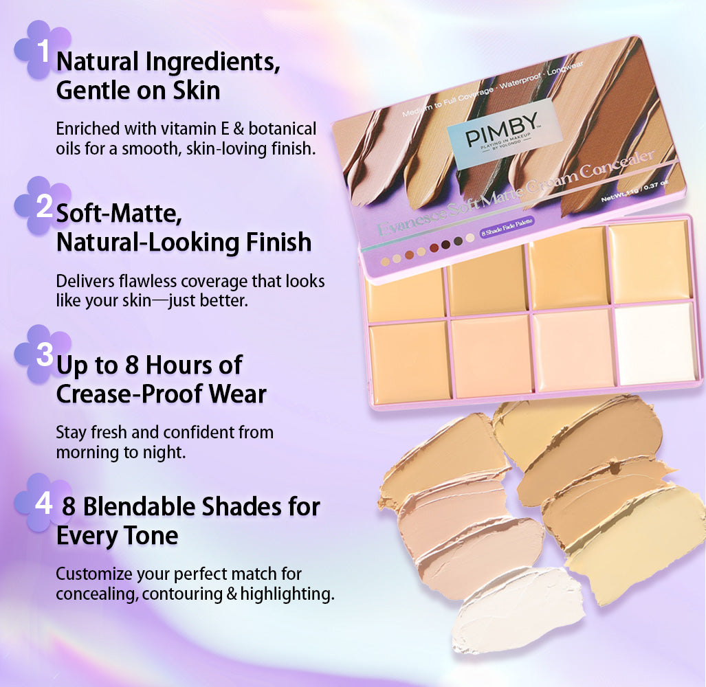 Evanesce Soft Matte Cream Concealer 8-Shade Fade Palette