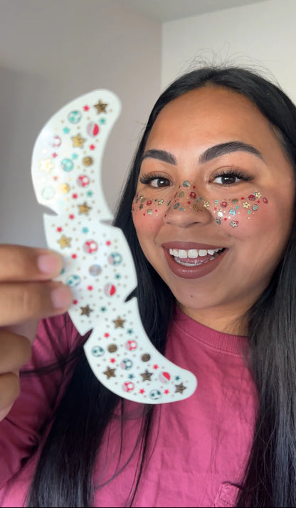 Christmas sticker themed makeup