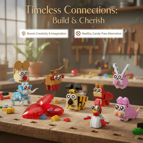 Animal building blocks Valentine's Day card set🐾