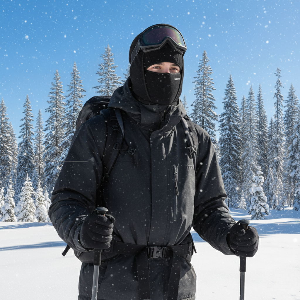 Outdoor Winter Warm Hat Neckband Integrated