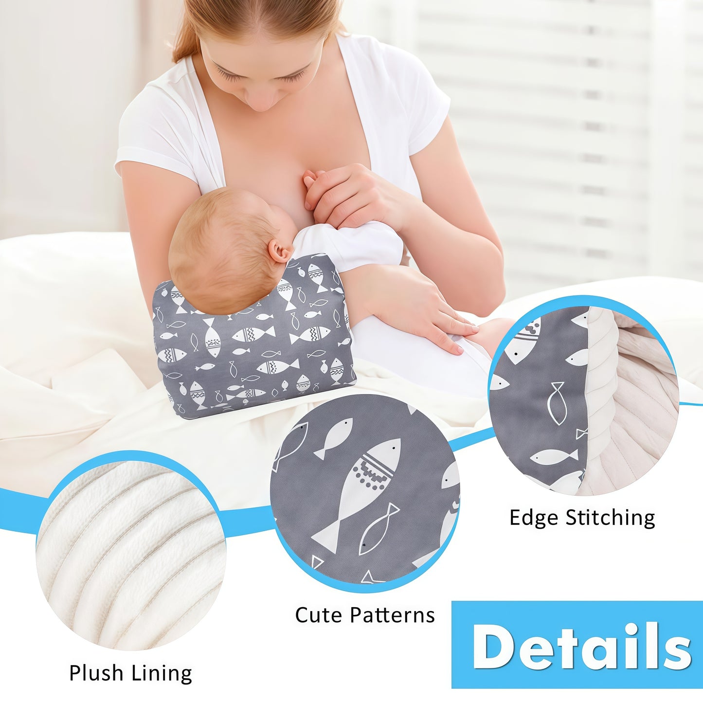 Baby nursing arm pillow, made of soft cotton