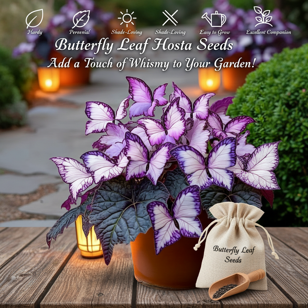 🦋 Butterfly Leaf Hosta Seeds: Add a Touch of Whimsy to Your Garden!