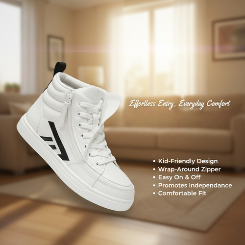 Children's/Toddler's high-top shoes with zippers