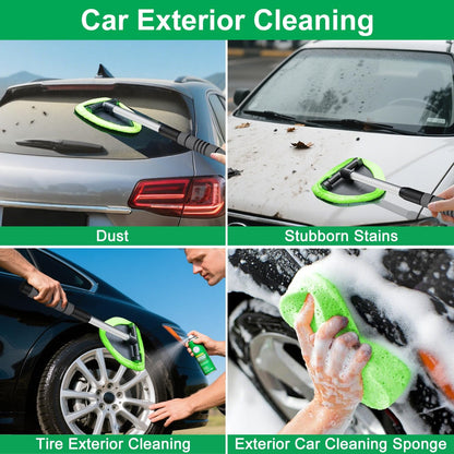 Car Window Cleaner with 4 Washable Reusable Microfiber Pads