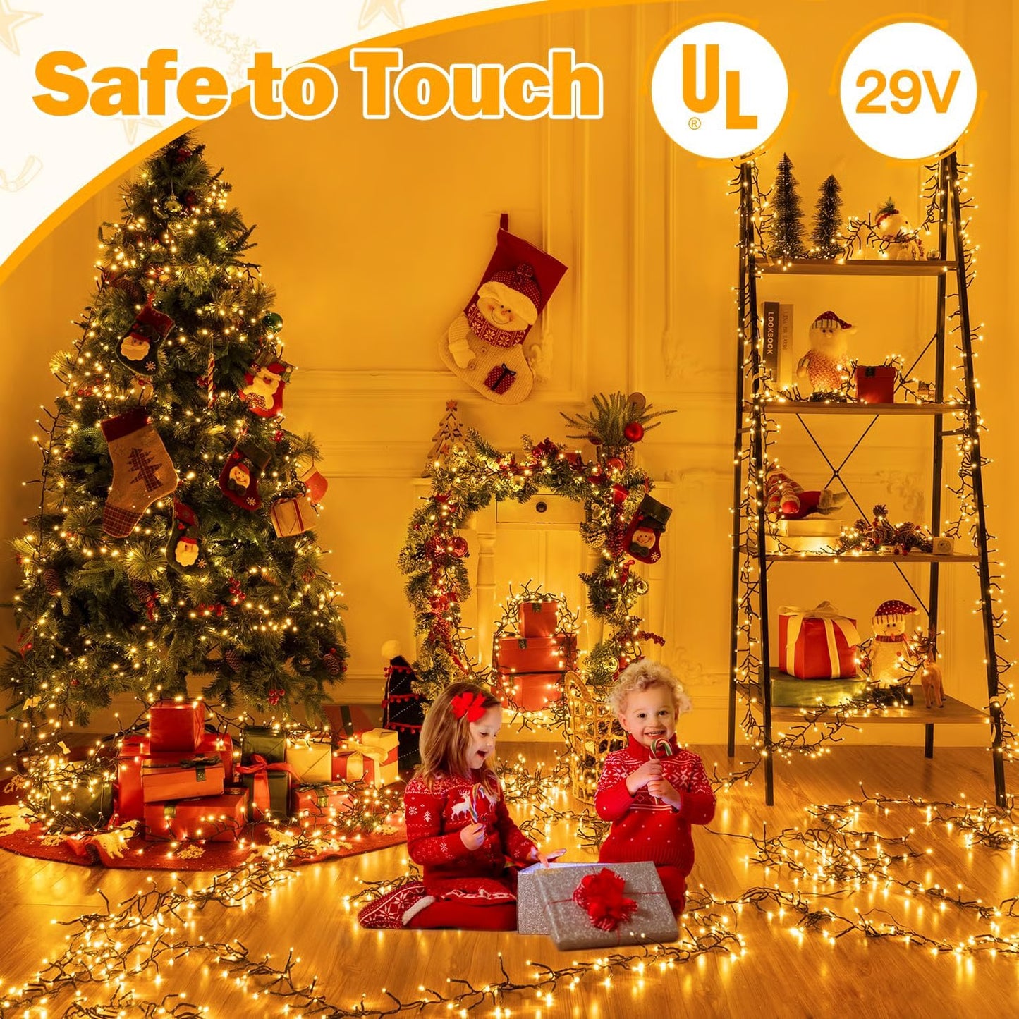 Christmas Tree Lights 8 Modes Timer Remote