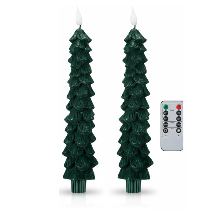 Flameless Christmas Tree Candles with Flickering Light