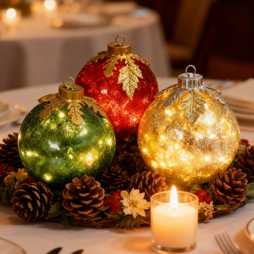 🎅Glass tabletop Christmas decorations [3 pieces]🔔🎁