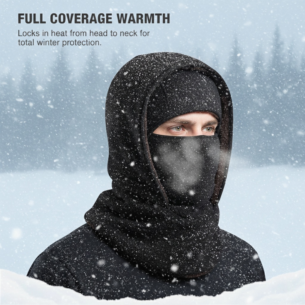 Outdoor Winter Warm Hat Neckband Integrated
