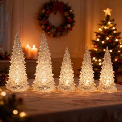 🌲Battery Operated Set of 5 Crystal Trees✨