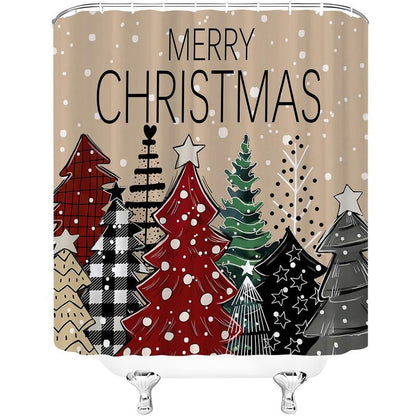🎄Christmas shower curtain decoration