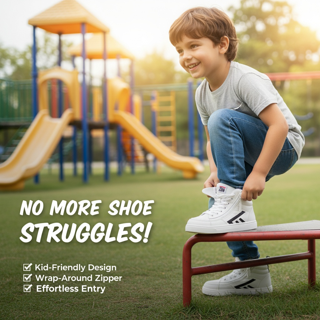 Children's/Toddler's high-top shoes with zippers