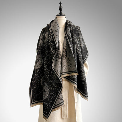 ✨Starry Sky Pattern Fringe Scarf