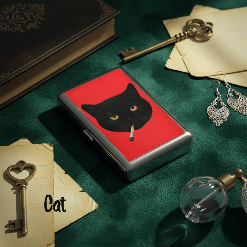 🌙🌟Vintage Card Holder Trinkets Stash Tin Box Metal Wallet Business Card ID Holder