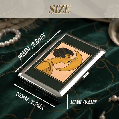 🌙🌟Vintage Card Holder Trinkets Stash Tin Box Metal Wallet Business Card ID Holder