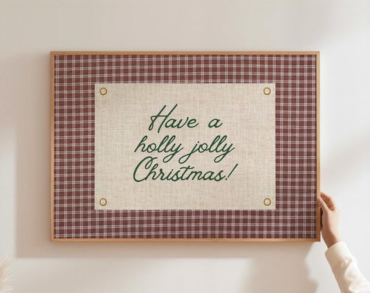 [Up to 50% off + Free shipping] - Vintage Christmas wall decoration with plaid print (poster)