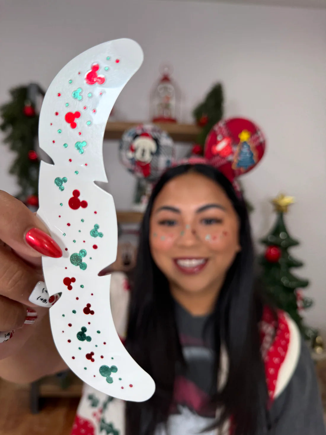 Christmas sticker themed makeup