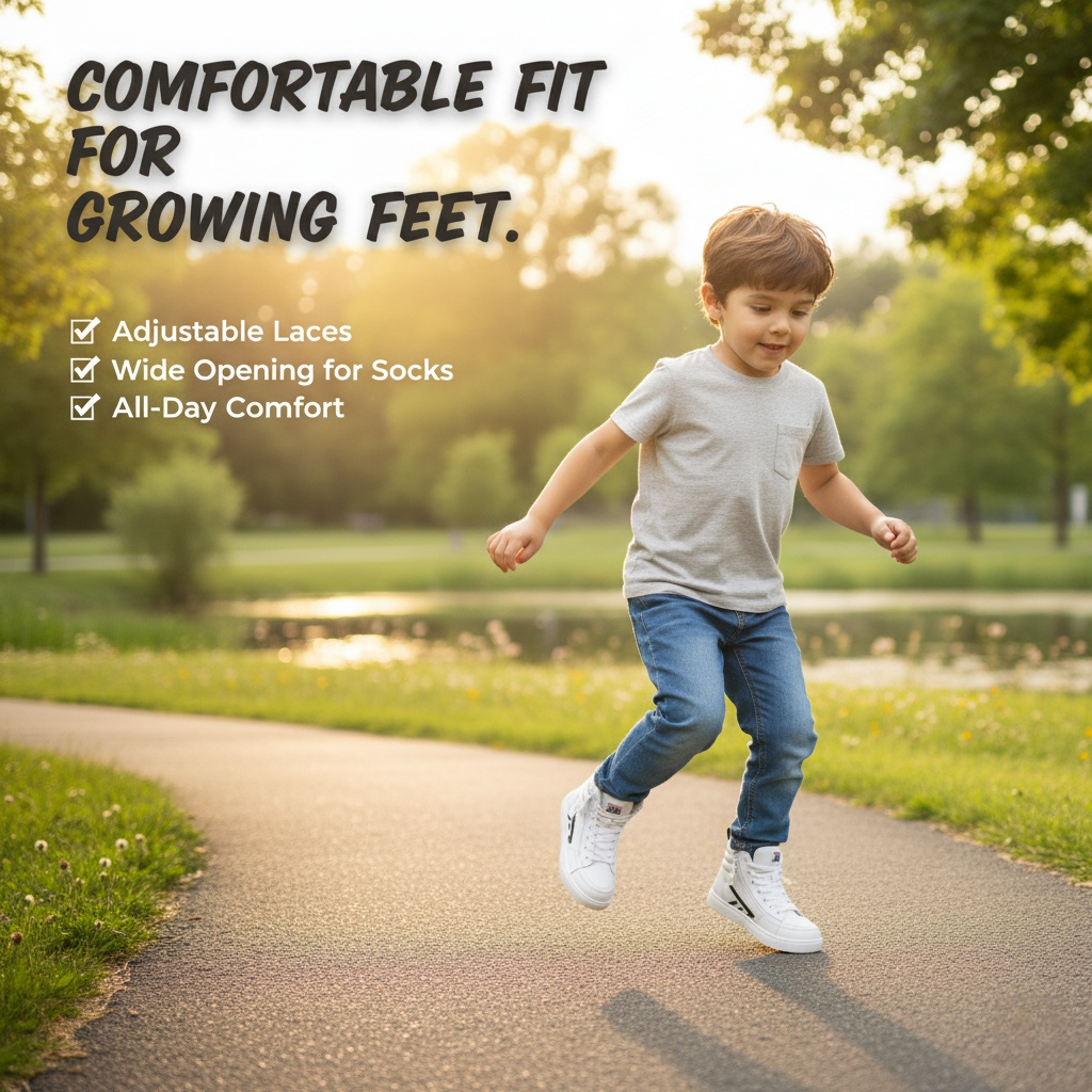 Children's/Toddler's high-top shoes with zippers