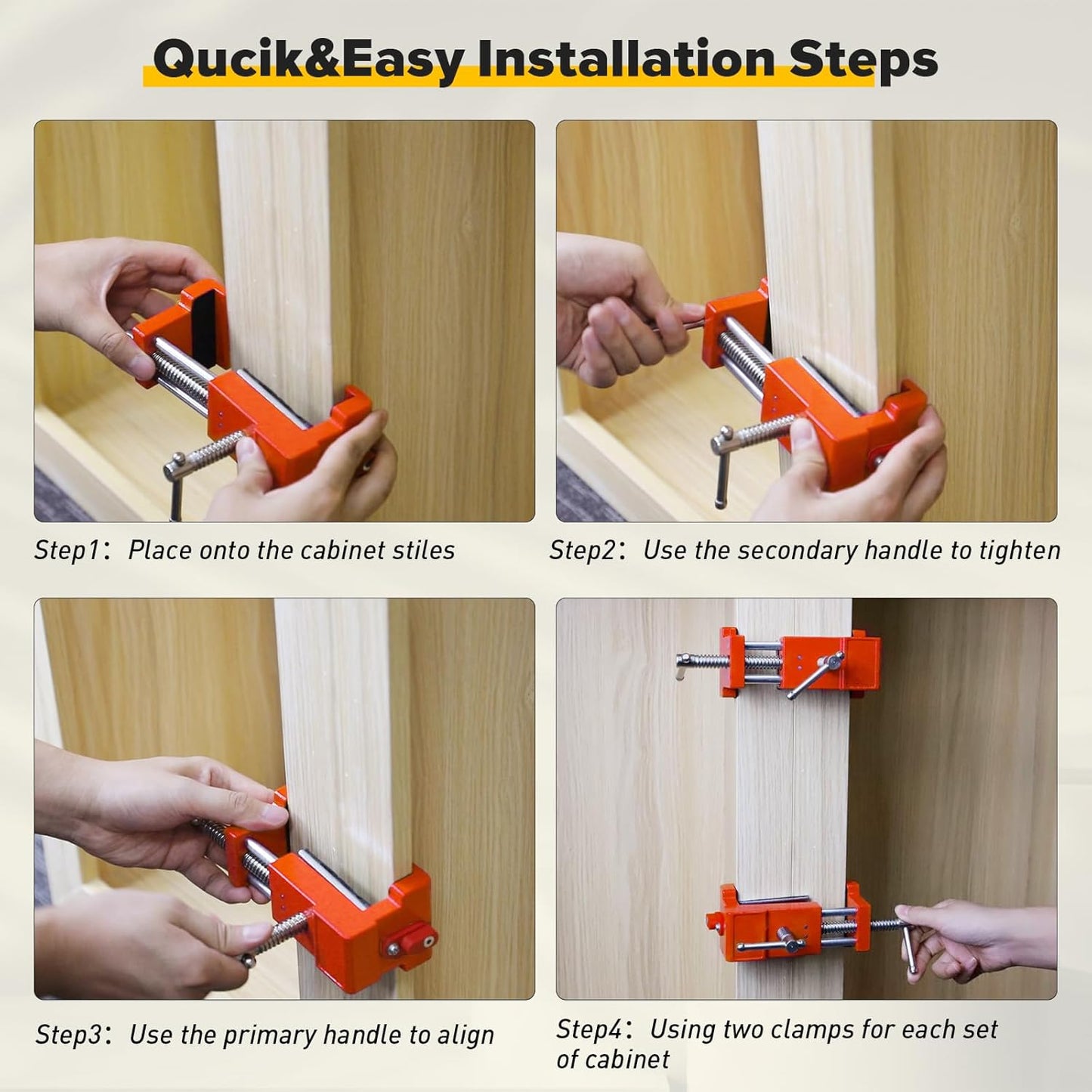 🛠️3-in-1 Cabinet Installation Clamp