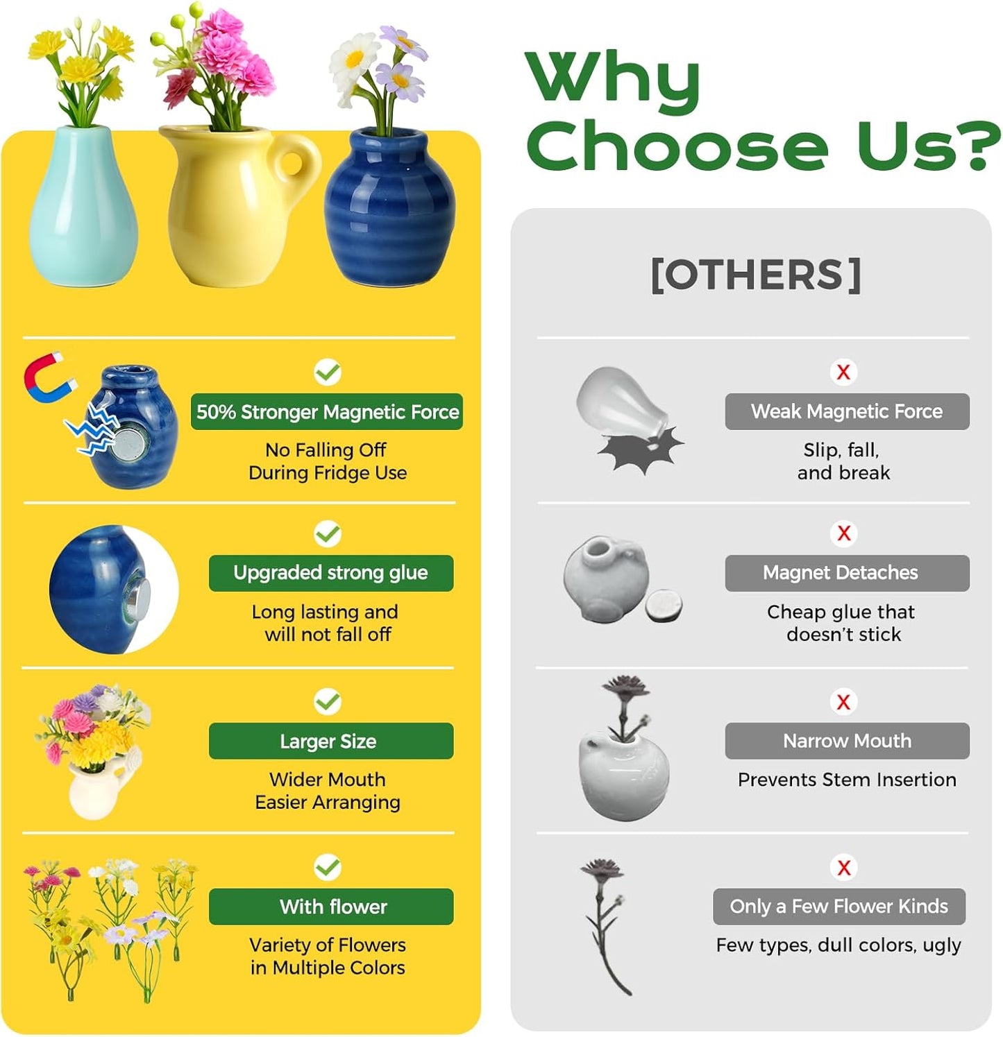 🌺Cute Tiny Plant Vase Fridge Magnets