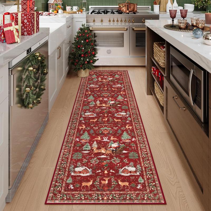 🔥LAST DAY 49% OFF🦌🎄🎅Christmas Deer Santa Long Rug