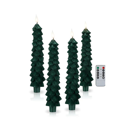 Flameless Christmas Tree Candles with Flickering Light