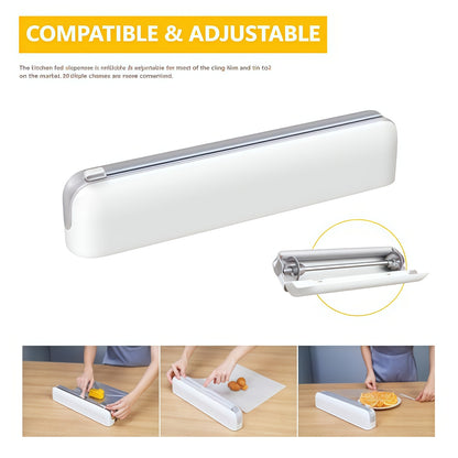 Wall-mounted magnetic cling film dispenser