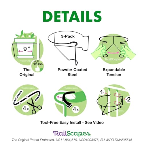 💐Tool-Free Railing Plant Holder: Create Your Dream Deck Garden