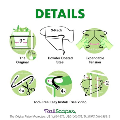 💐Tool-Free Railing Plant Holder: Create Your Dream Deck Garden