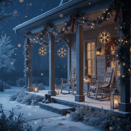 ❄️Lighted Birch Branch Snowflake Hanging Accent