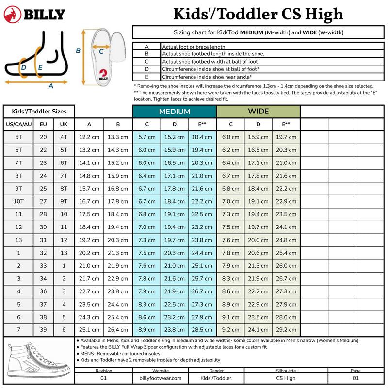 Children's/Toddler's high-top shoes with zippers