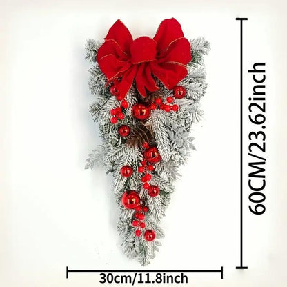 Christmas flocking hanging wreath
