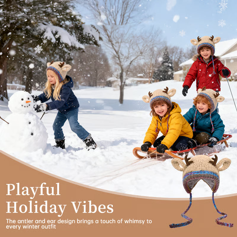 🎄Original design festive Christmas deer antler hat🦌