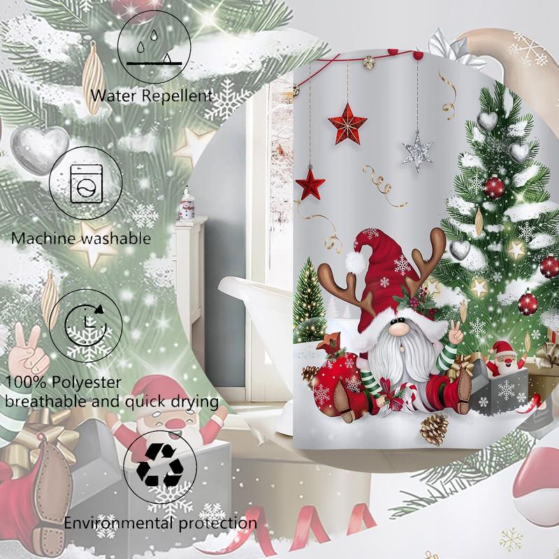 🎄Christmas shower curtain decoration