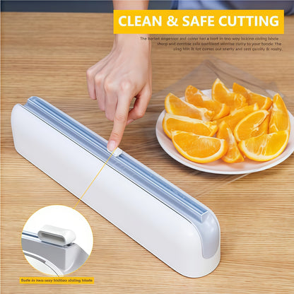 Wall-mounted magnetic cling film dispenser