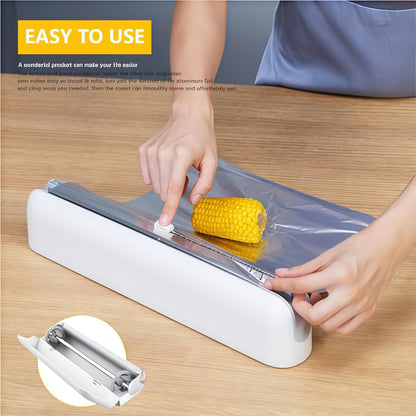 Wall-mounted magnetic cling film dispenser