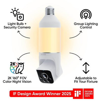 4MP Light Bulb Security Camera 5G&2.4GHz Wireless Outdoor Indoor Camera with Night Vision（Buy 2 Free Shipping）