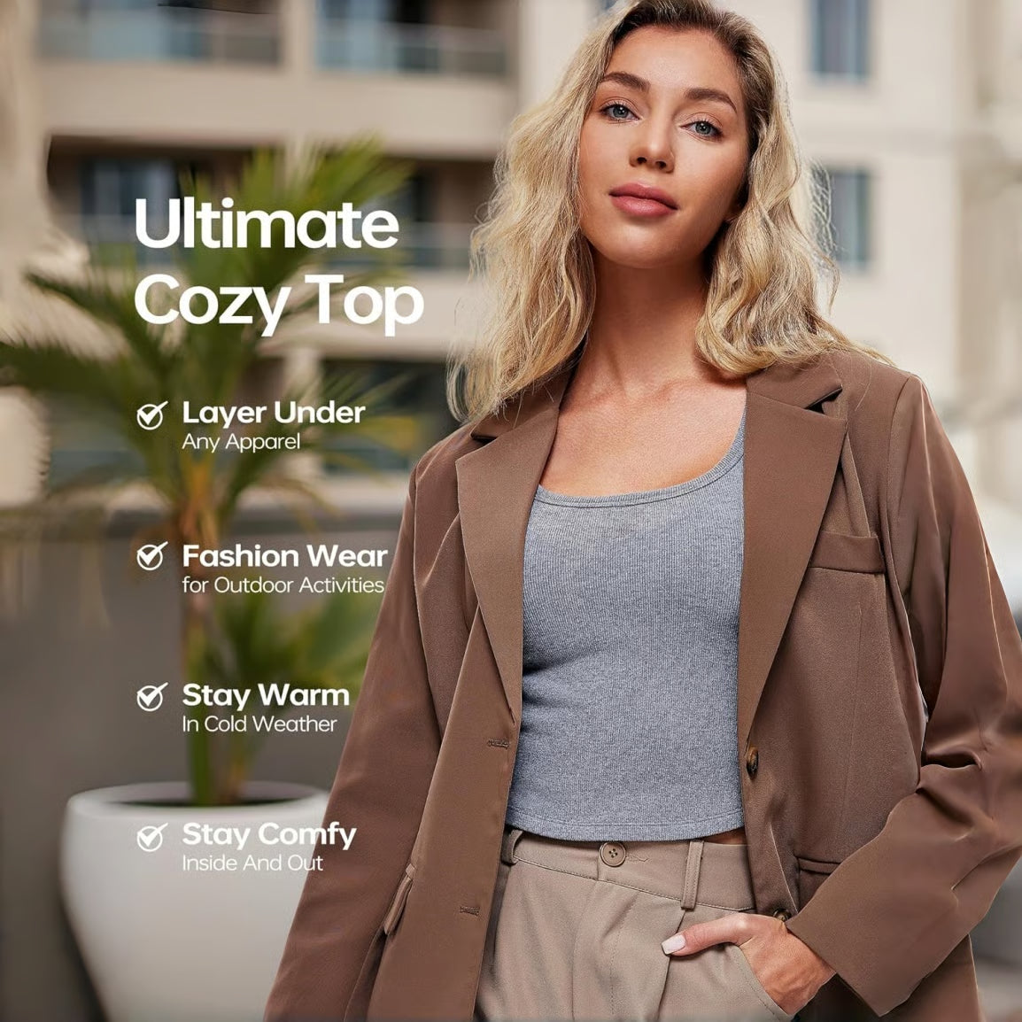 U-neck built-in bra long sleeves bodycon fabric