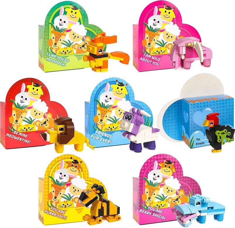 Animal building blocks Valentine's Day card set🐾