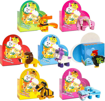 Animal building blocks Valentine's Day card set🐾