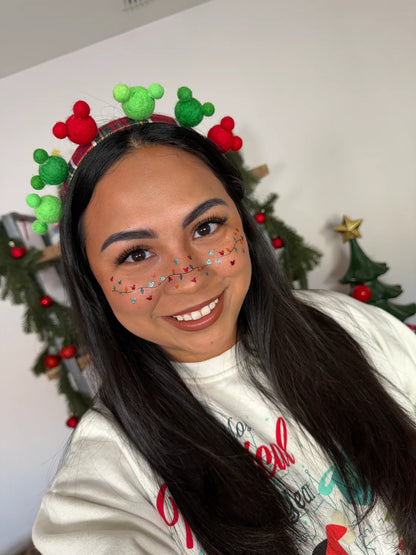 Christmas sticker themed makeup