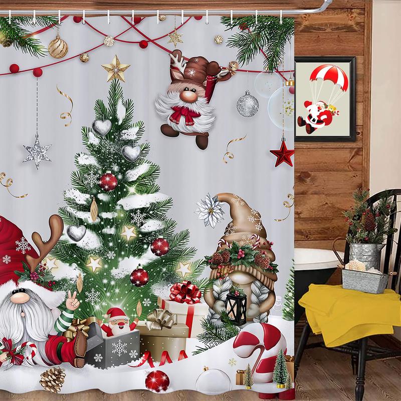 🎄Christmas shower curtain decoration