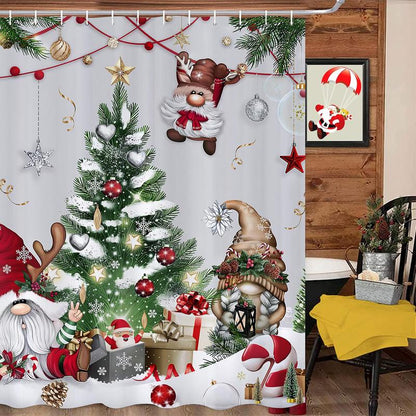 🎄Christmas shower curtain decoration