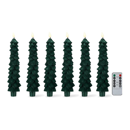 Flameless Christmas Tree Candles with Flickering Light