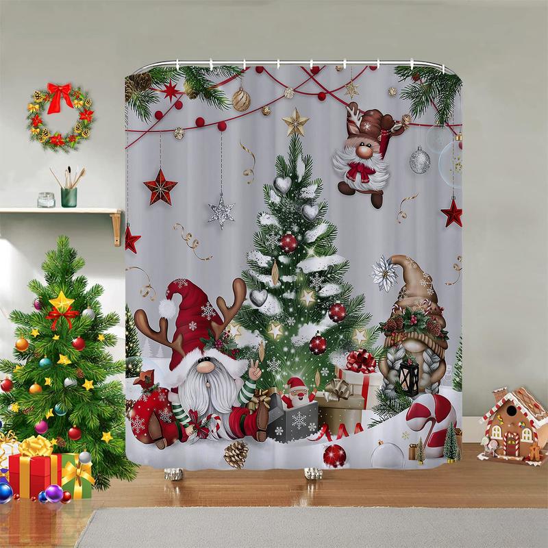 🎄Christmas shower curtain decoration