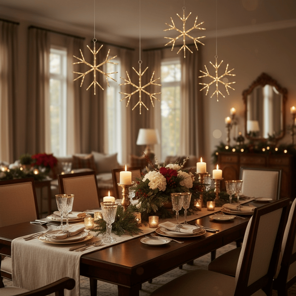 ❄️Lighted Birch Branch Snowflake Hanging Accent