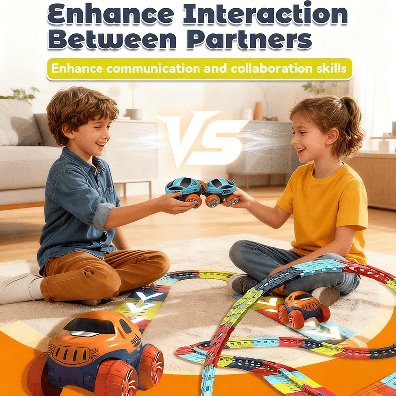 360° Electric Climbing Car Race Tracks with Lights